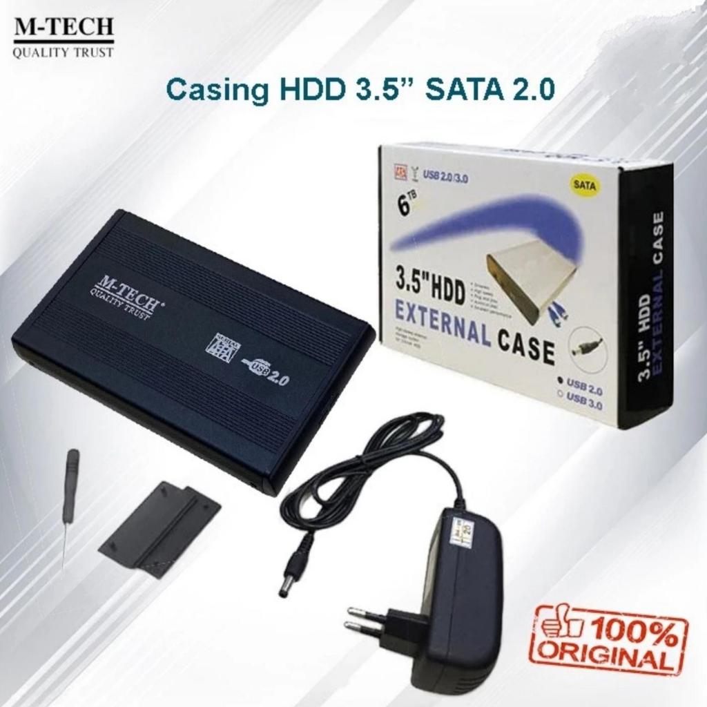 M-Tech Casing Hardisk External 3.5" SATA USB 3.0 , Casing HDD Disk Kabel - HITAM