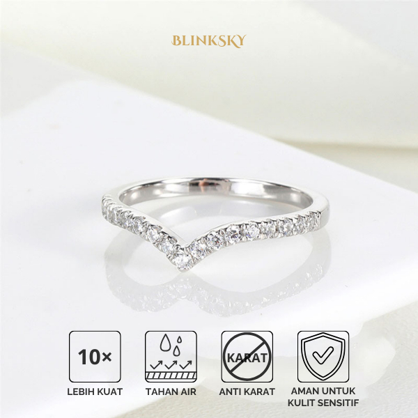 BLINKSKY - Cincin Titanium V Shape Velora