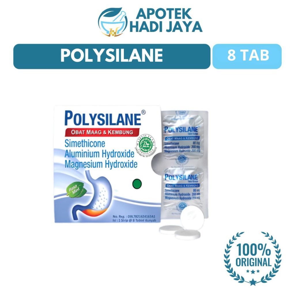 POLYSILANE TABLET KUNYAH PEPPERMINT (8 TABLET)