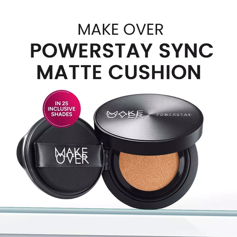 Make Over Makeover Sync Matte Cushion 15g - FULL CASE / REFILL -  Tersedia 10 Warna