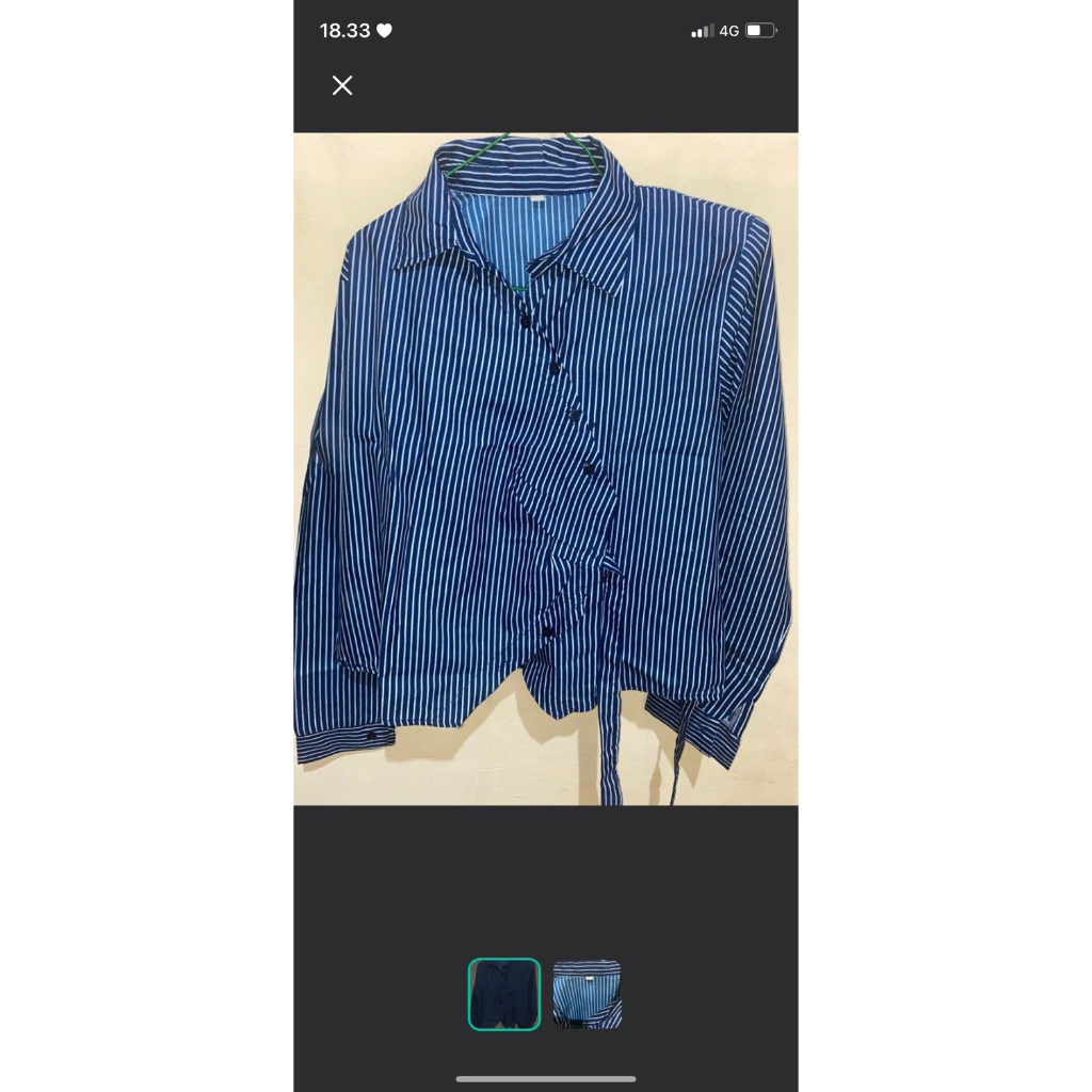 kemeja salur navy