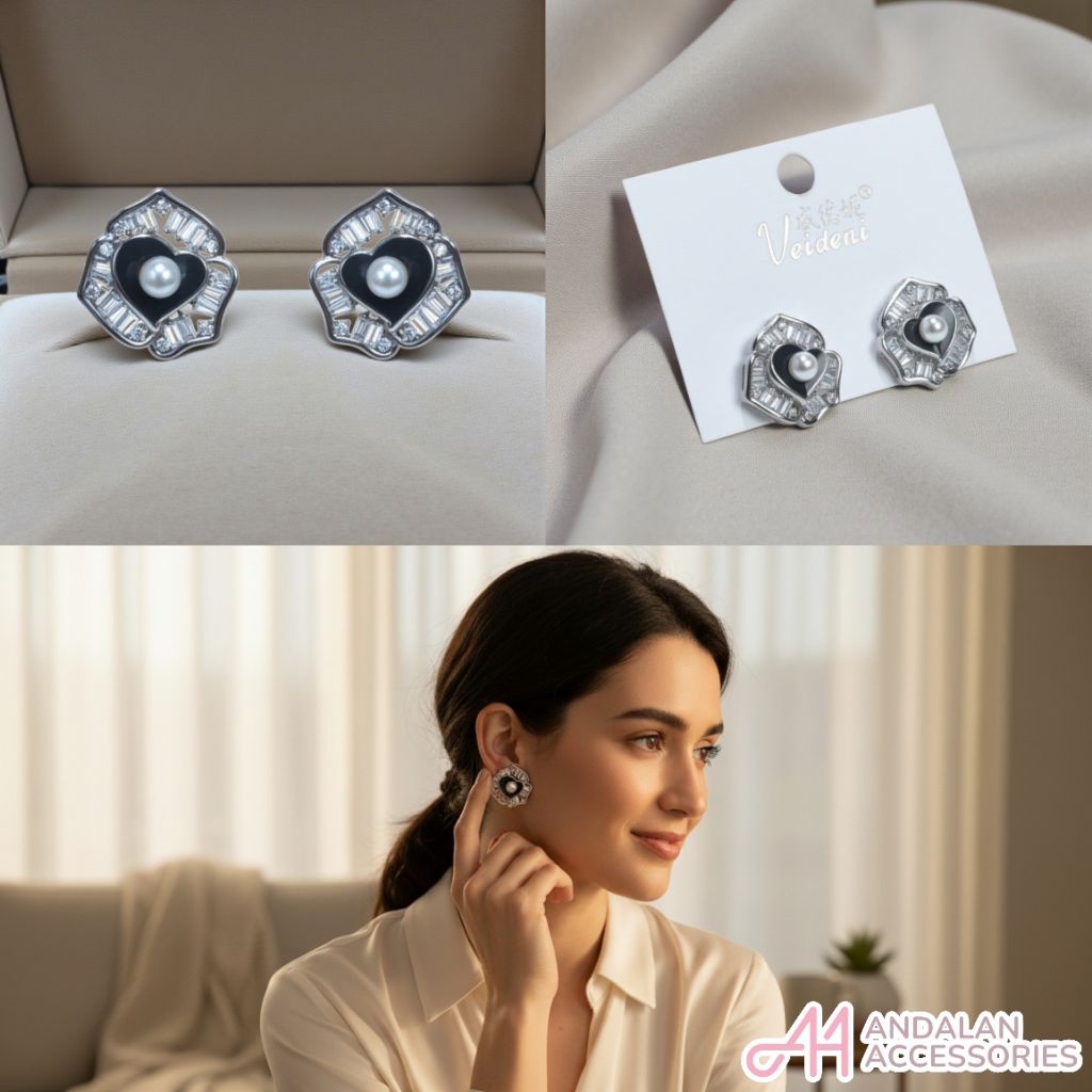 ANTING BLACK HEART PEARL CRYSTAL
