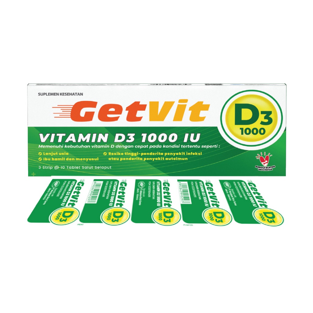 Getvit D3 1000 IU 30 Tablet Suplemen Kesehatan