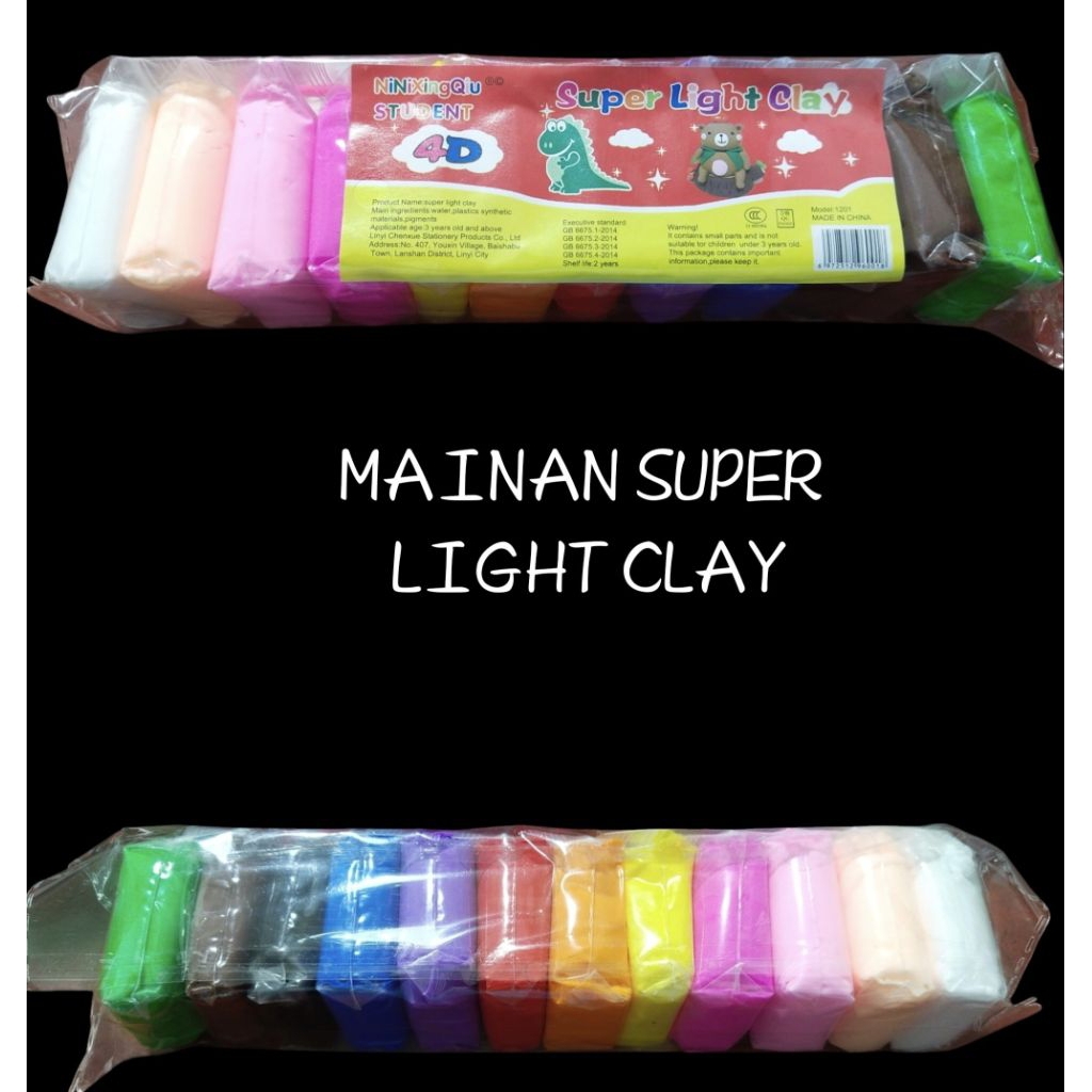 Mainan Super Light Clay / Bks ( 12 Pcs )