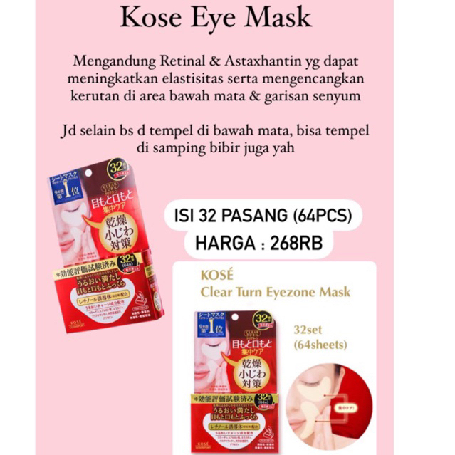 KOSE Eye mask patch masker mata