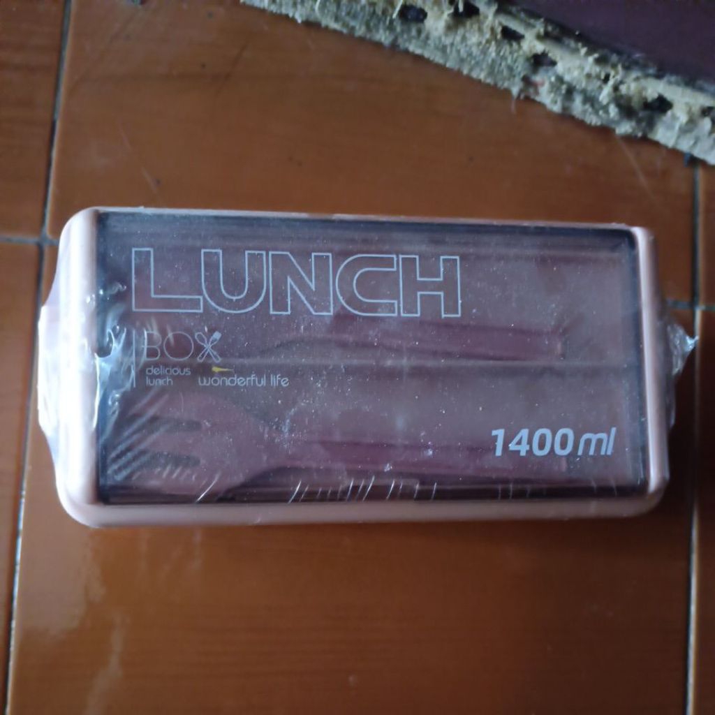 NEW/BARU - Double Layer Lunch Box PINK 1400ML
