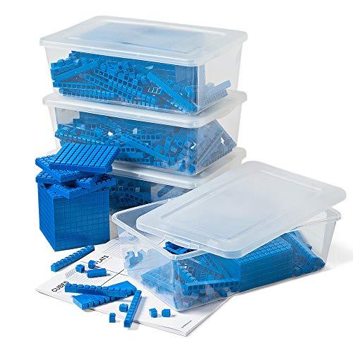 hand2mind Plastic Interlox Base Ten Blocks Classroom Set, Connecting Cubes, Base 10 Blocks