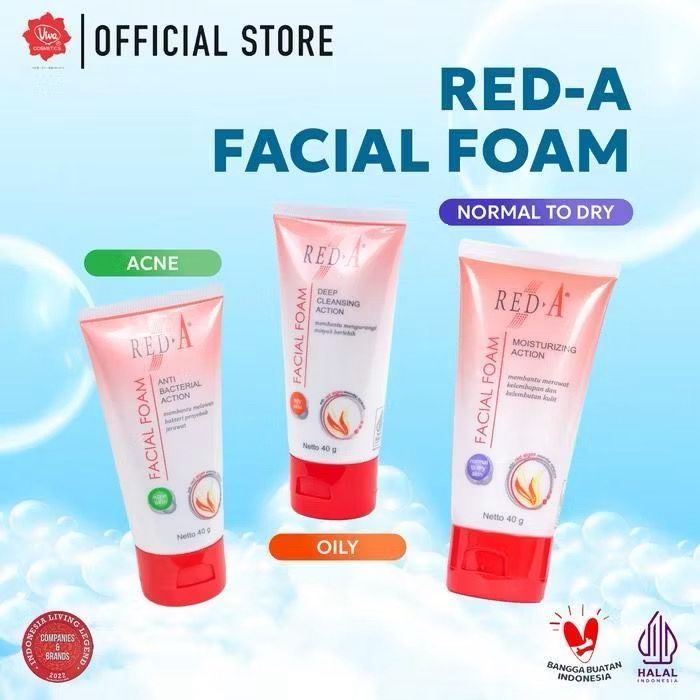 (GROSIR) Red A Facial Foam 80g - 3 Variant