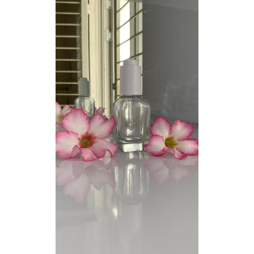 Bottle Dropper serum 30 ml clear cap putih