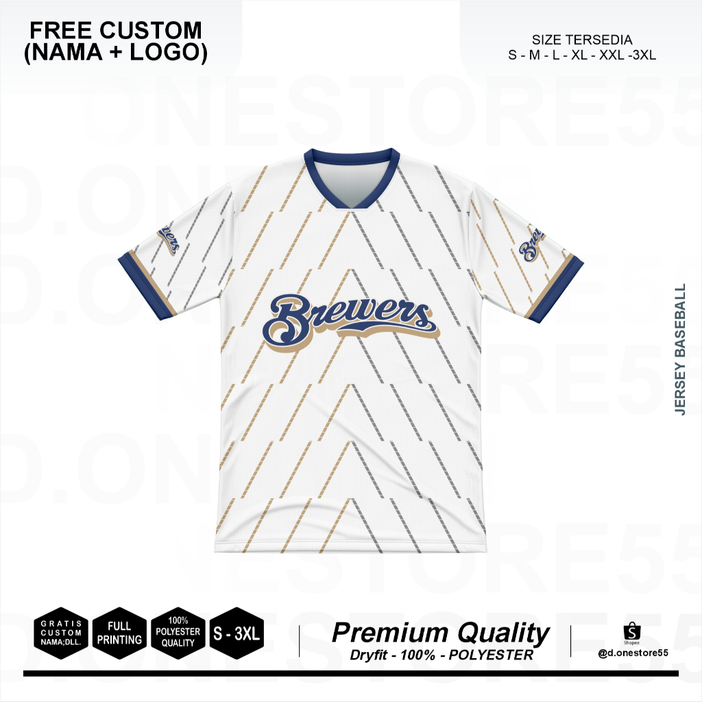 JERSEY BREWERS BASEBALL FULL PRINTING