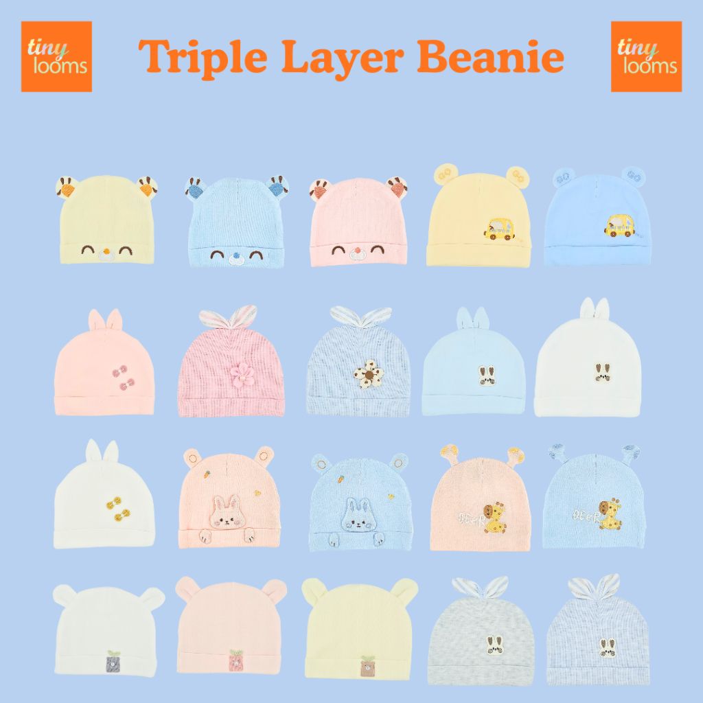 Beanie Bayi (Triple Layer) - Interlock Combed 60s