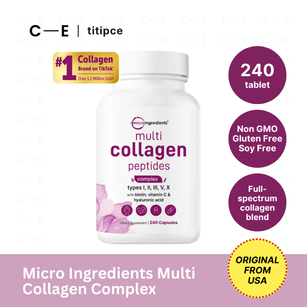 Micro Ingredients Multi Collagen Complex 240 Capsules USA