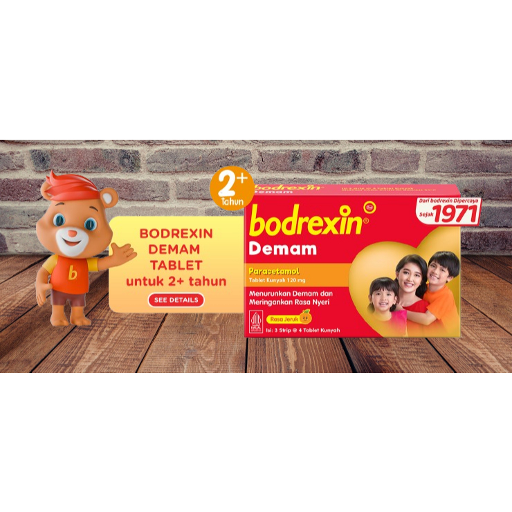 BODREXIN DEMAM TABLET ANAK RASA JERUK PER BOX