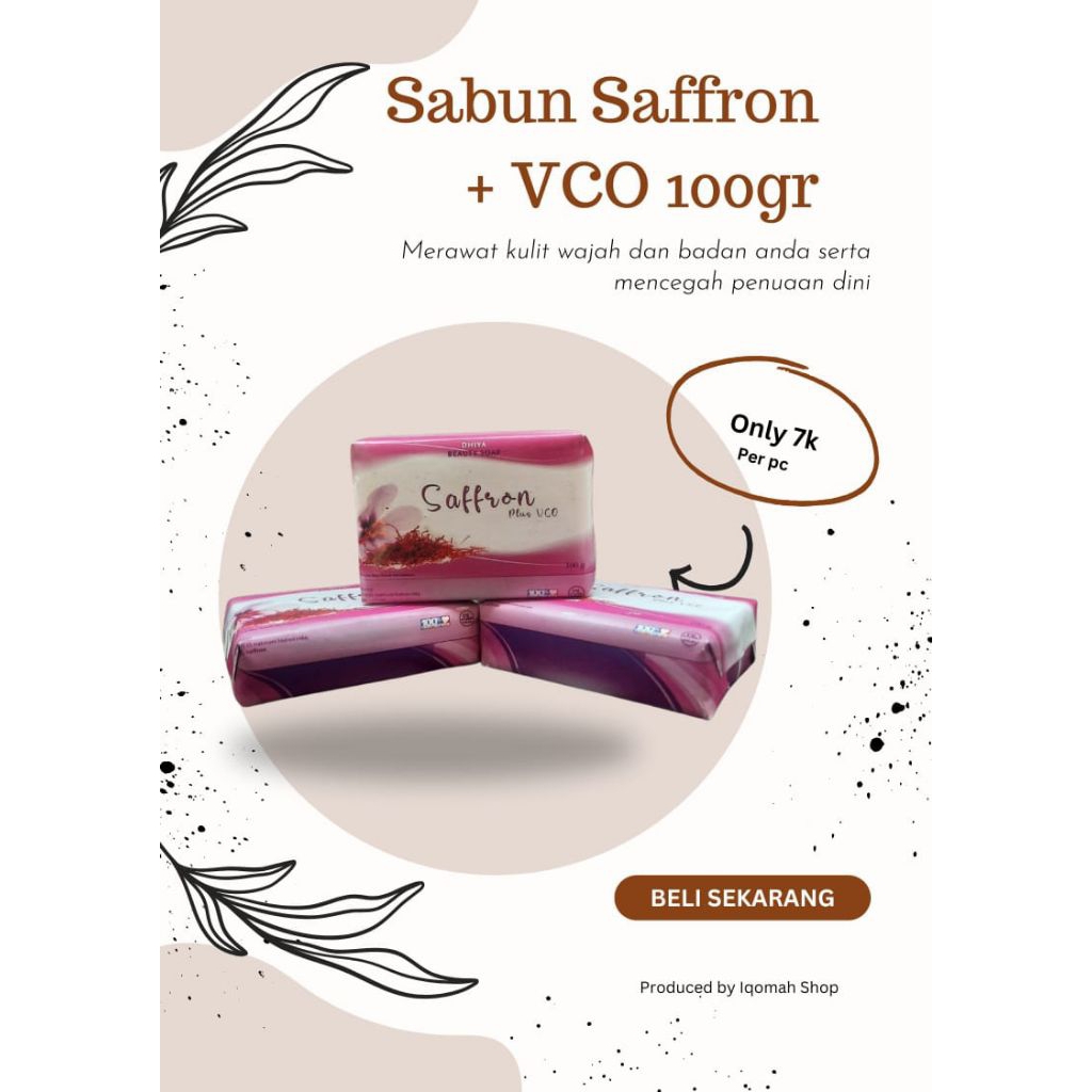 Sabun VCO plus Saffron Premium