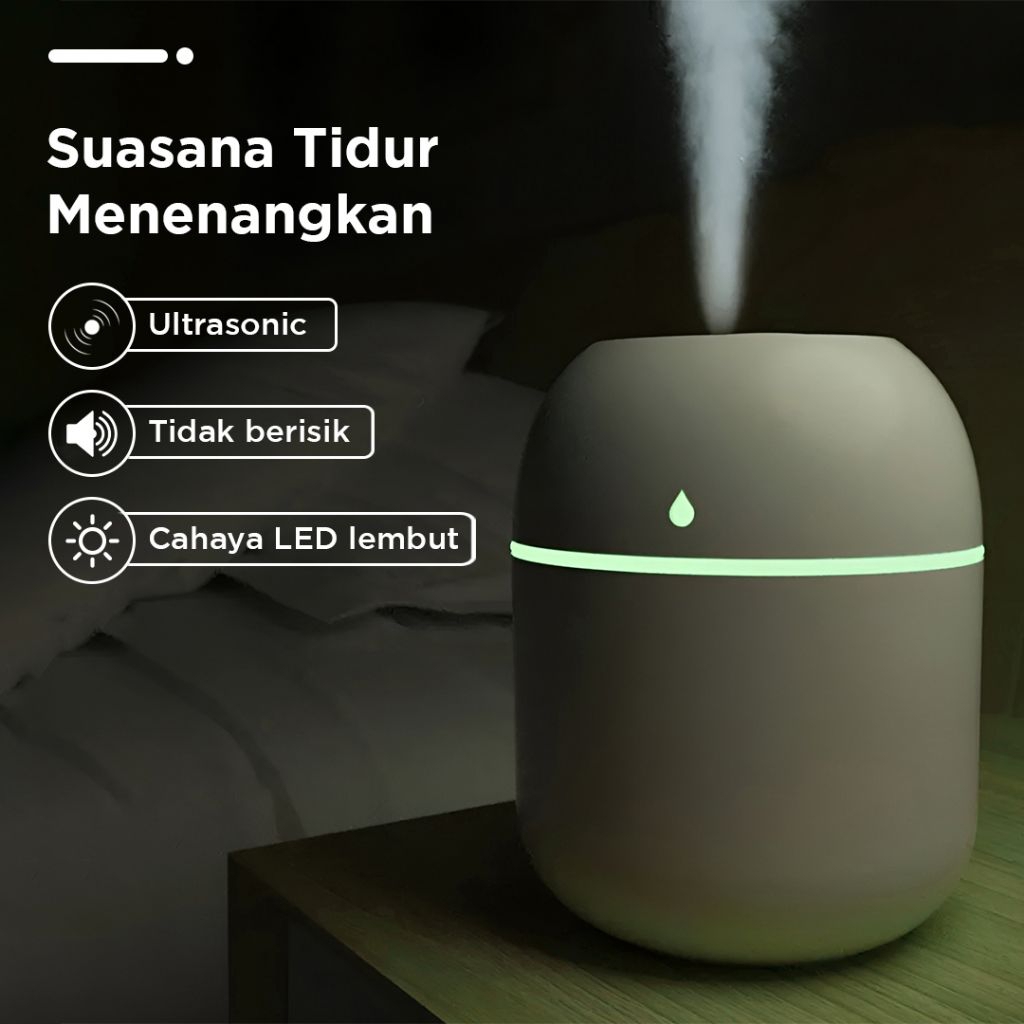 Air Humidifier Mini Ultrasonic Aroma Diffuser LED 220ml