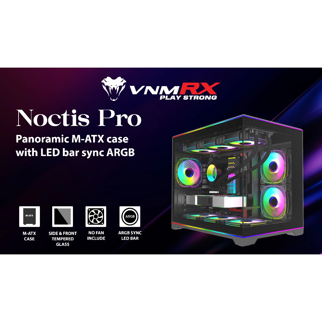 Venom Rx Case Noctis PRO Black - Venomrx Tempered Casing