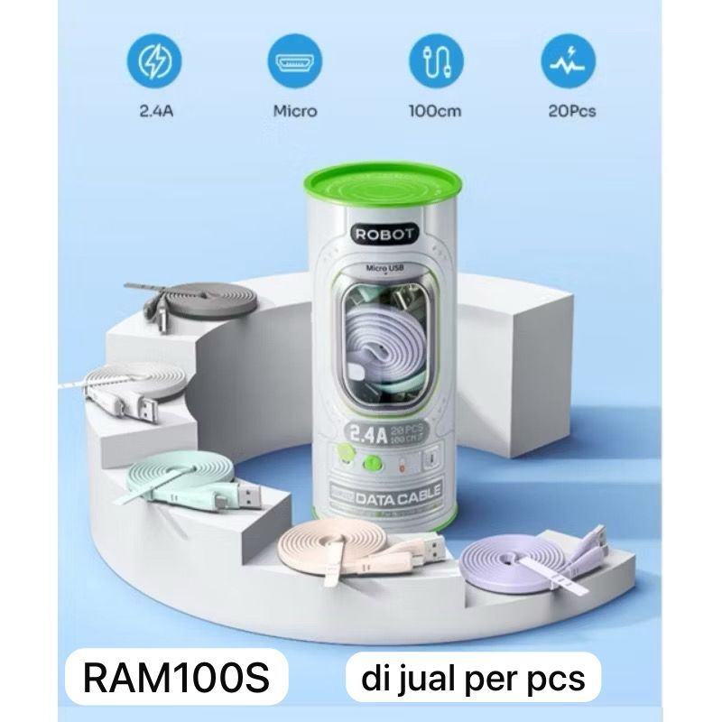 ROBOT Kabel Data RAM100S Micro Type-C RAL100S Lightning 2.4A