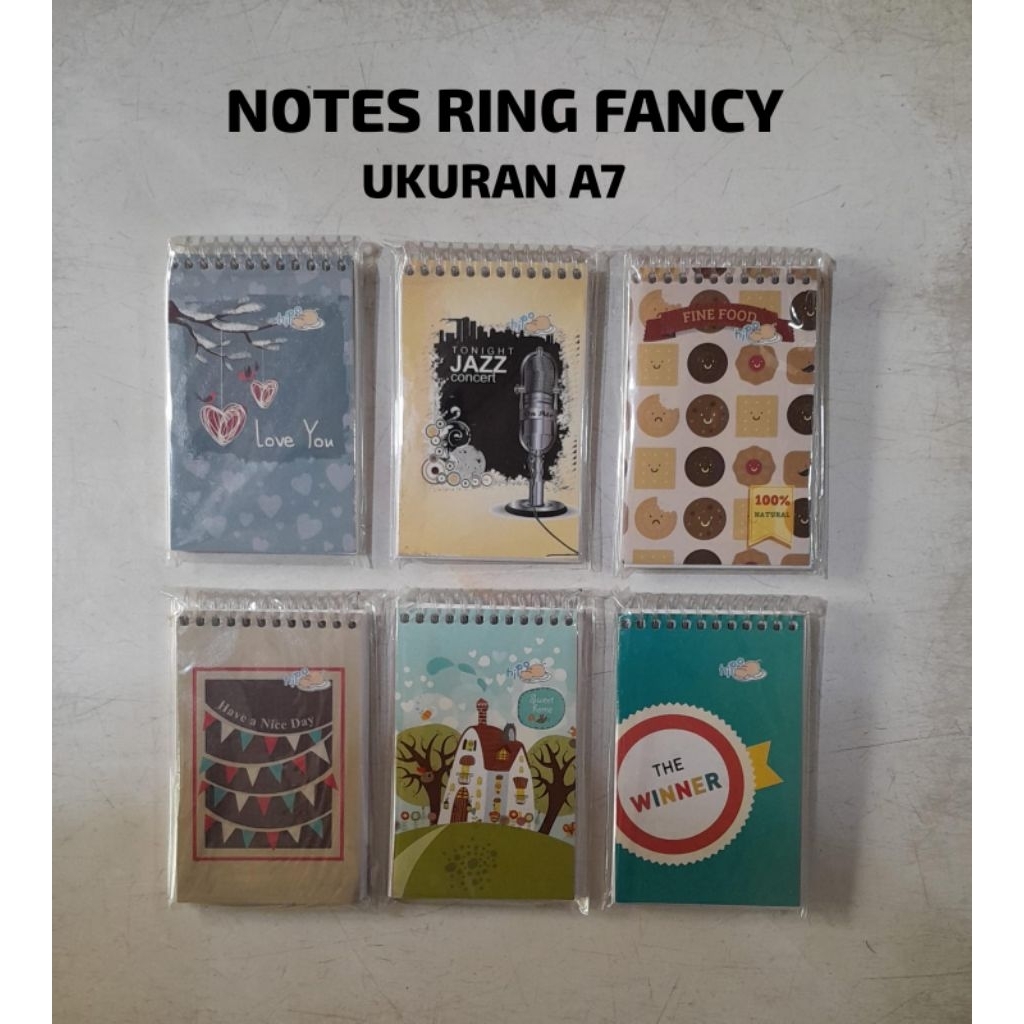 notes ring fancy A7 8x10cm ® BK