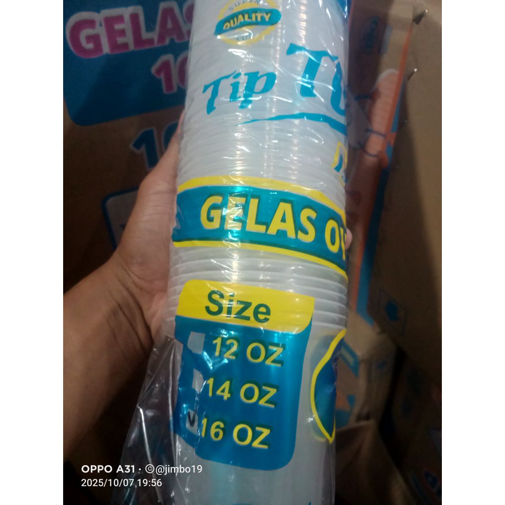 GELAS OVAL TIP TOP 16oz