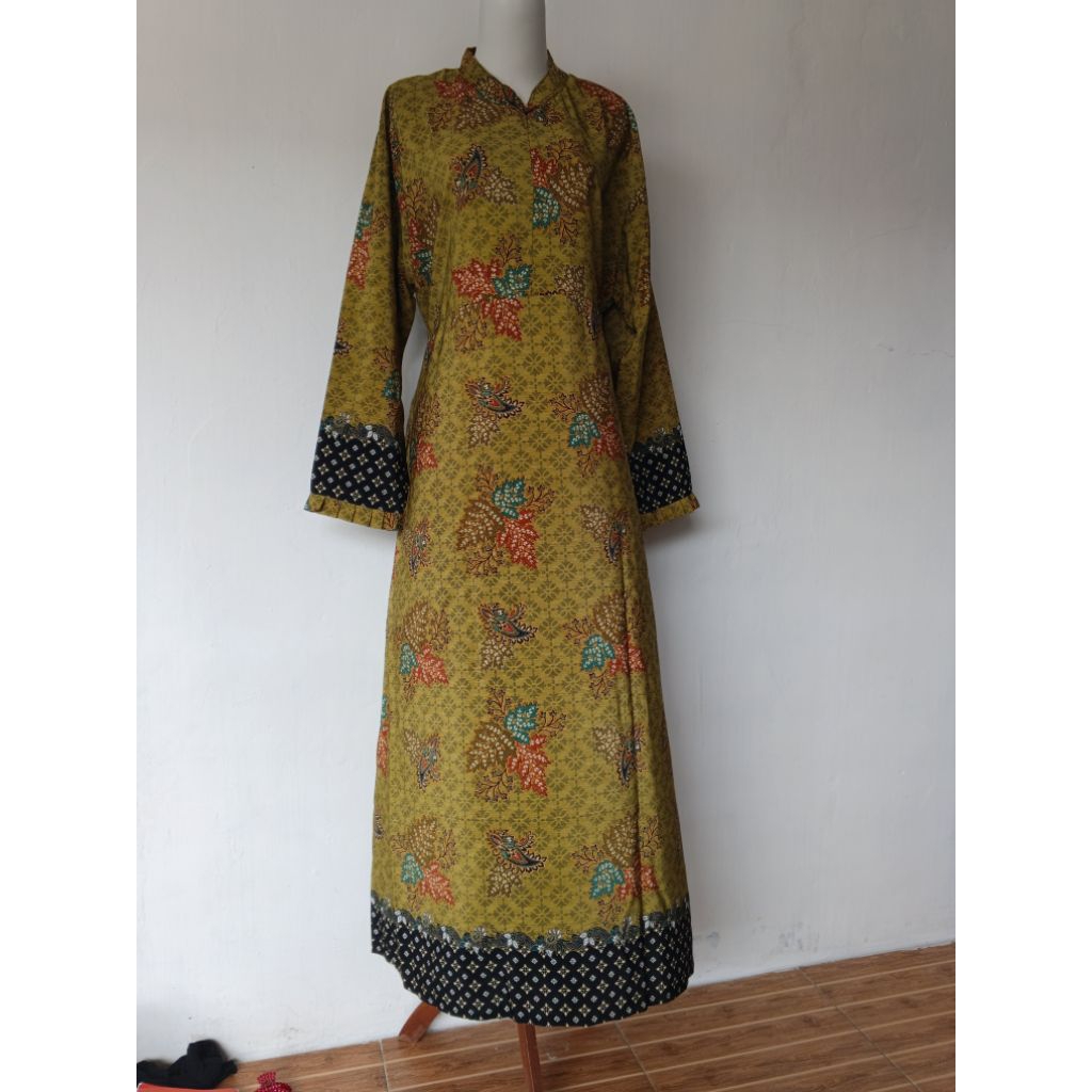 Gamis batik ibu bahan sanwos