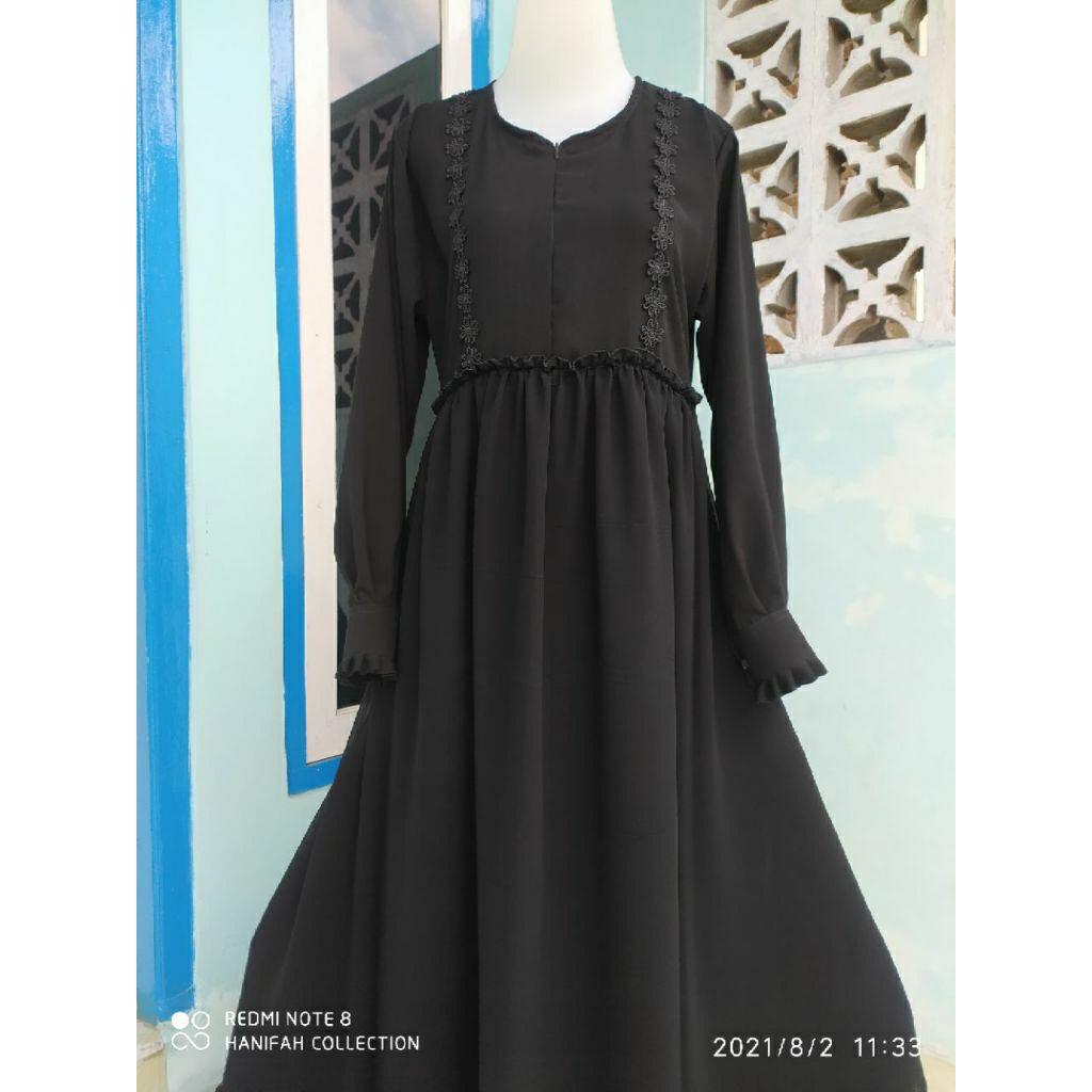 jubah jetblack renda
