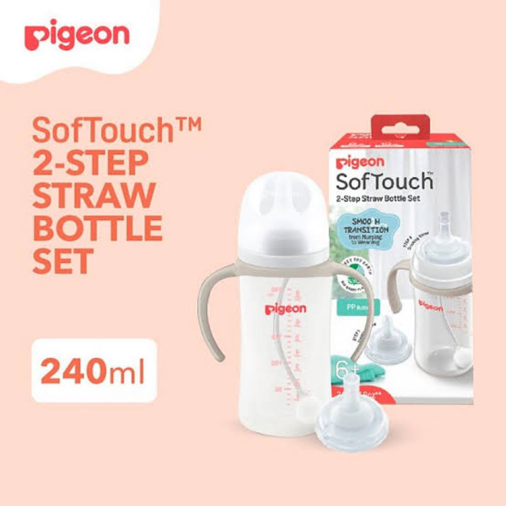 Pigeon SofTouch 2-Step Straw Bottle Set