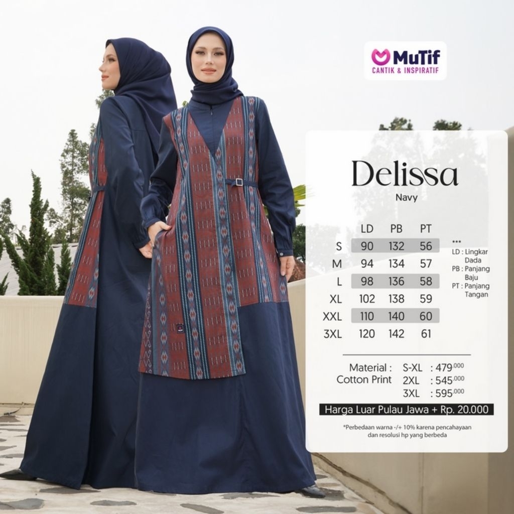 GAMIS MUTIF DELISSA NAVY