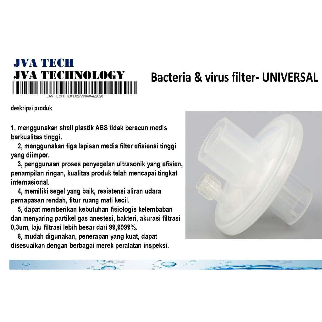 Bacterial filter ventilator
