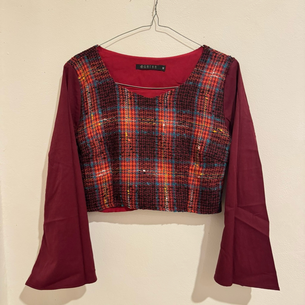 BLOUSE CROP MAROON