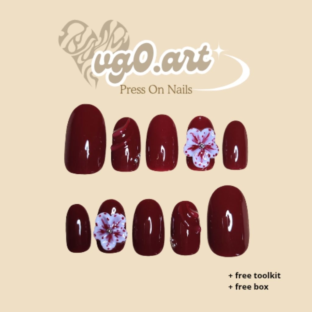 Ruby 3D Flora - Press On Nails Free Lem Tools