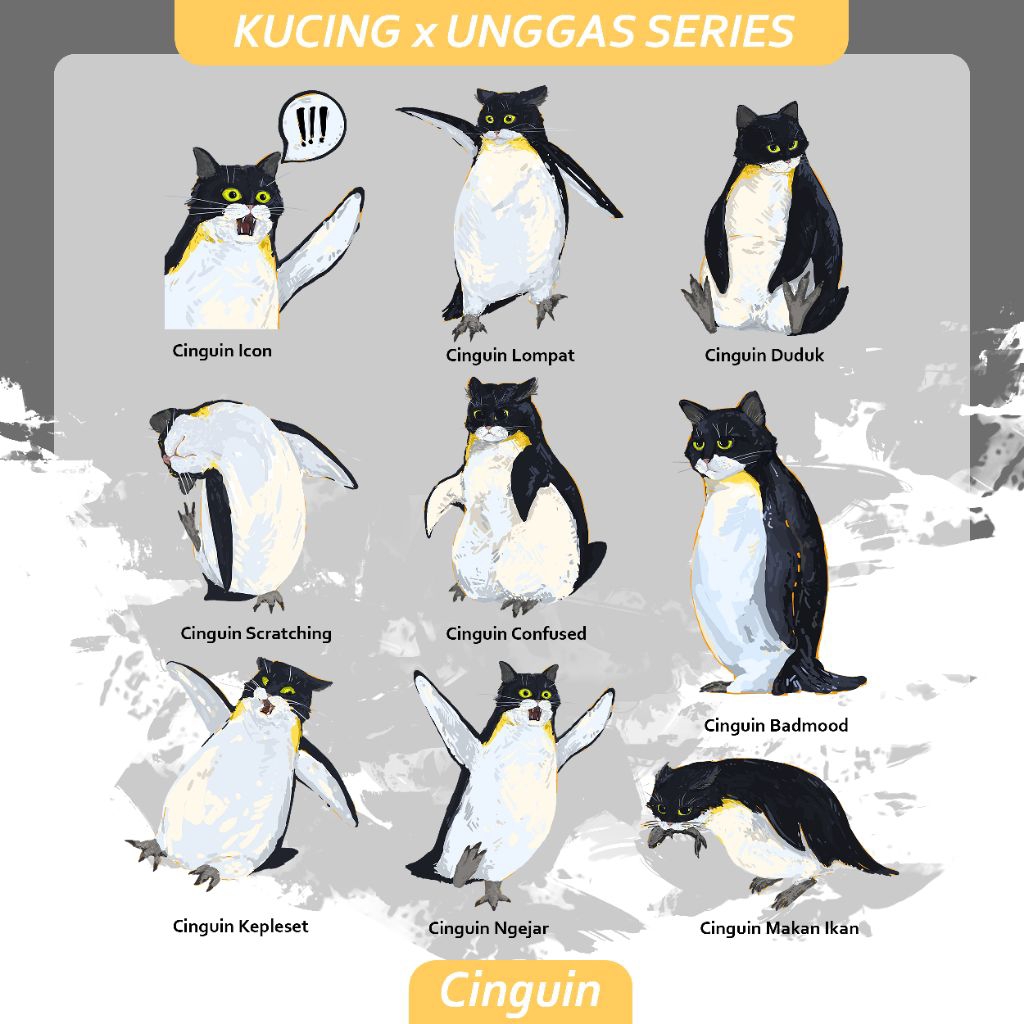 [Sticker] Cinguin-Kucing Unggas Series
