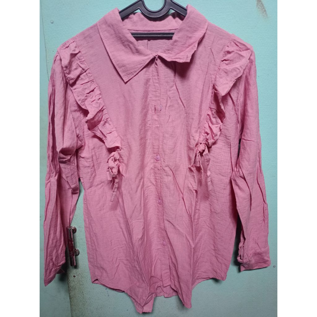 prelov blouse ruffle cantik lucu