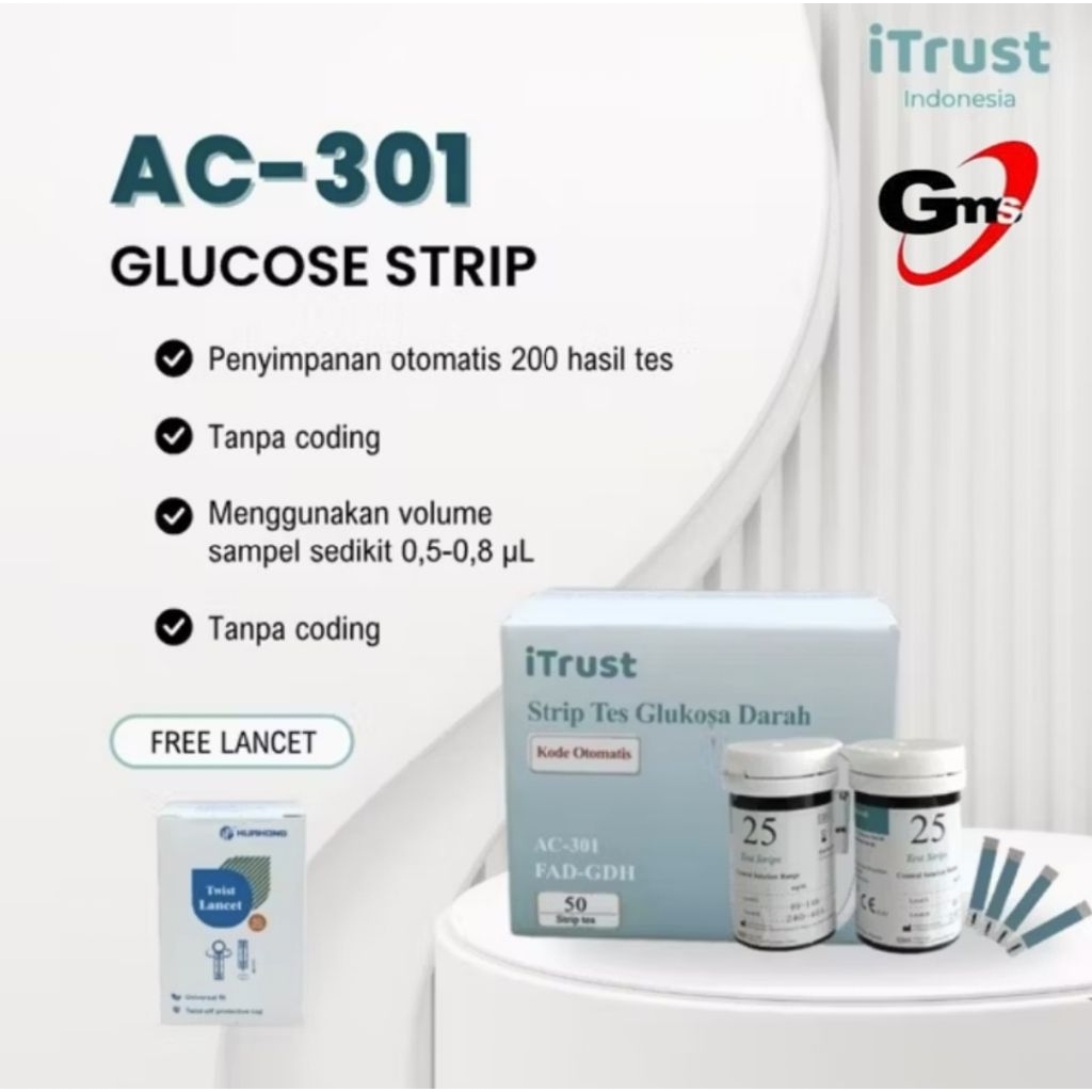 Strip Test Gula Darah iTrust AC-301 ( Strip Only )