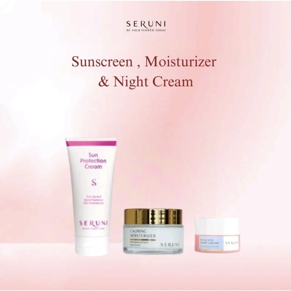 SERUNI SUNSCREEN, MOISTURIZER & NIGHT CREAM