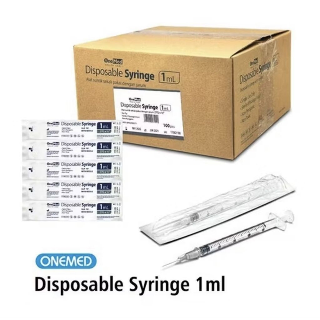 Spuit 1cc OneMed with Needle /box isi 100pcs