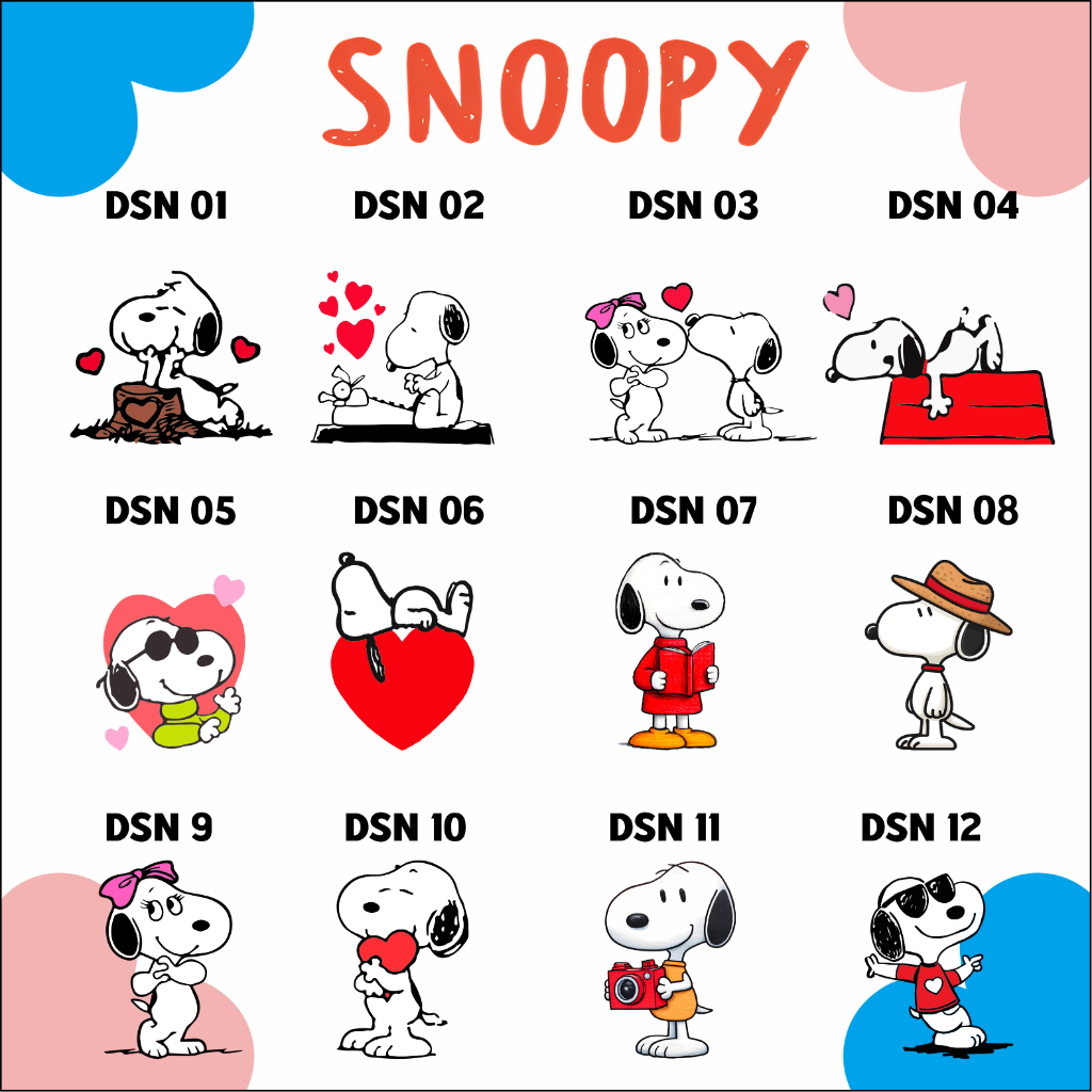 SNOOPY STIKER SABLON SETRIKA DTF - MACTIVE