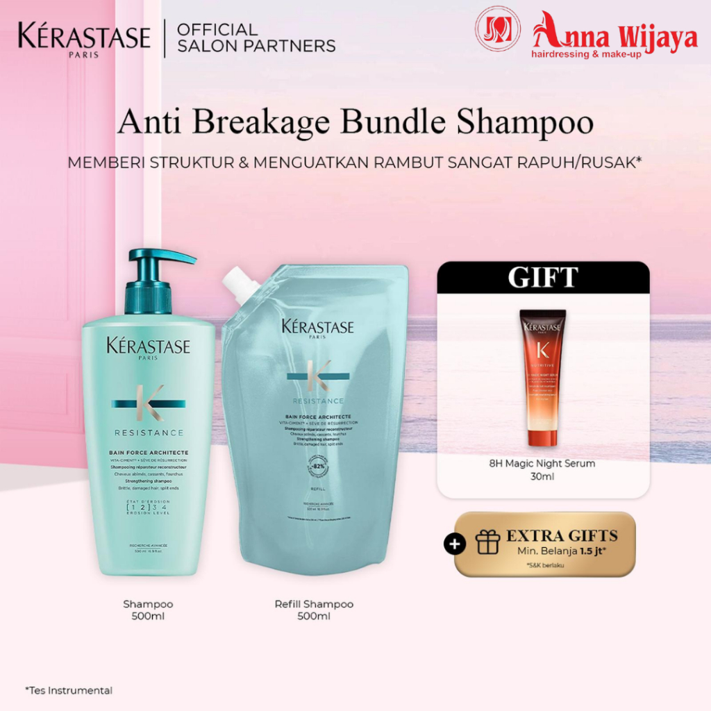 Kerastase Bundle Bain Force Architecte 500ml + Refill Pouch 500ml
