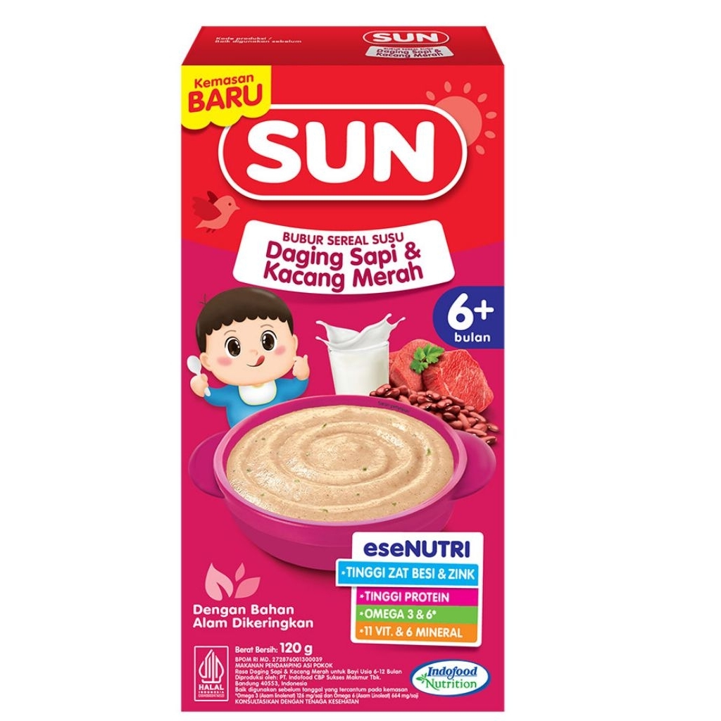 Sun Bubur Bayi Sereal Susu Daging Sapi & Kacang Merah Box