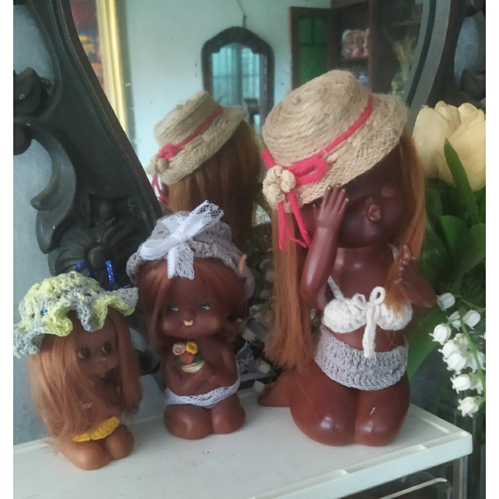 3pcs boneka vintage karet