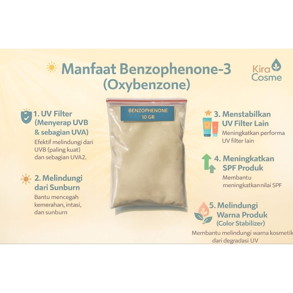Benzophenone Bahan UVA Filter - Tabir Surya 10 gram