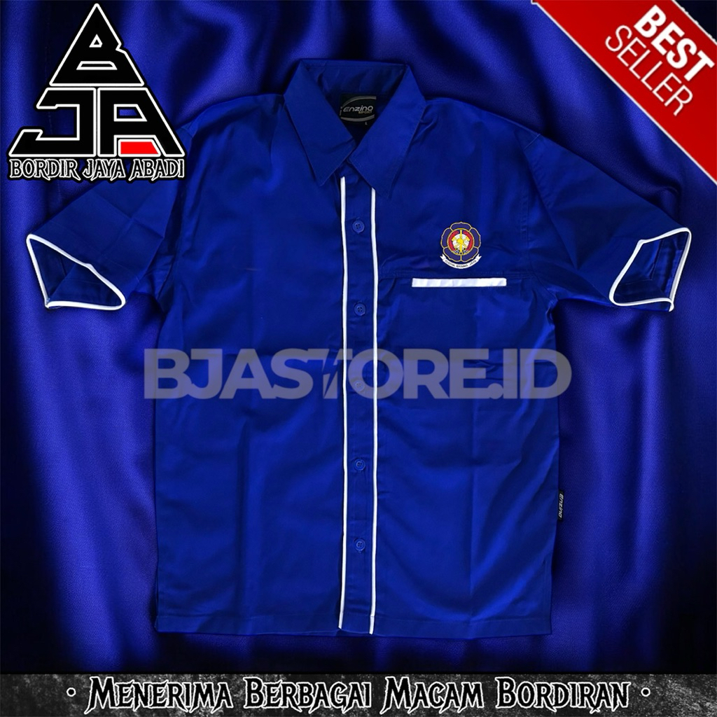 Kemeja Damkar Model Biru List
