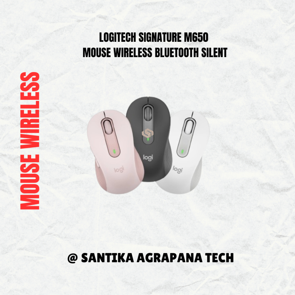 Logitech Signature M650 Mouse Wireless Bluetooth Silent