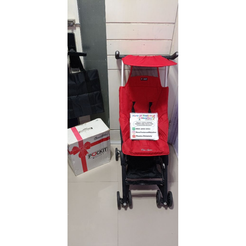 Stroller pockit gen 2 denim orange pink tosca