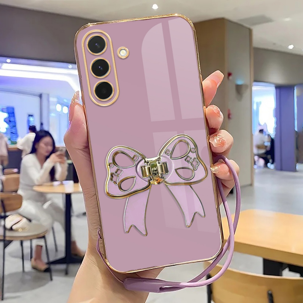 Soft Case Samsung A37 5G Casing Plating Luxury With Ring Stand