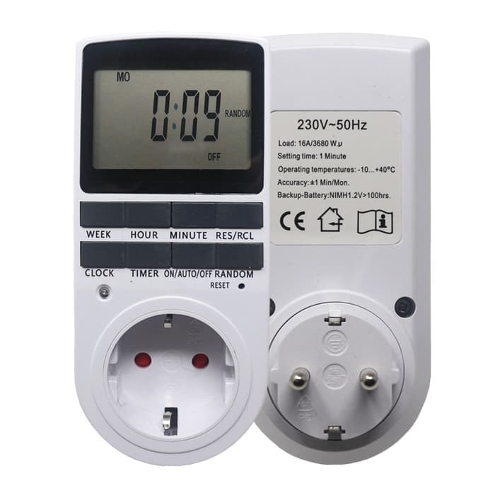 COD Taffware Stop Kontak Timer Switch Digital Serbaguna 10 Program EU Plug 16A 230V KWE TM02 EU