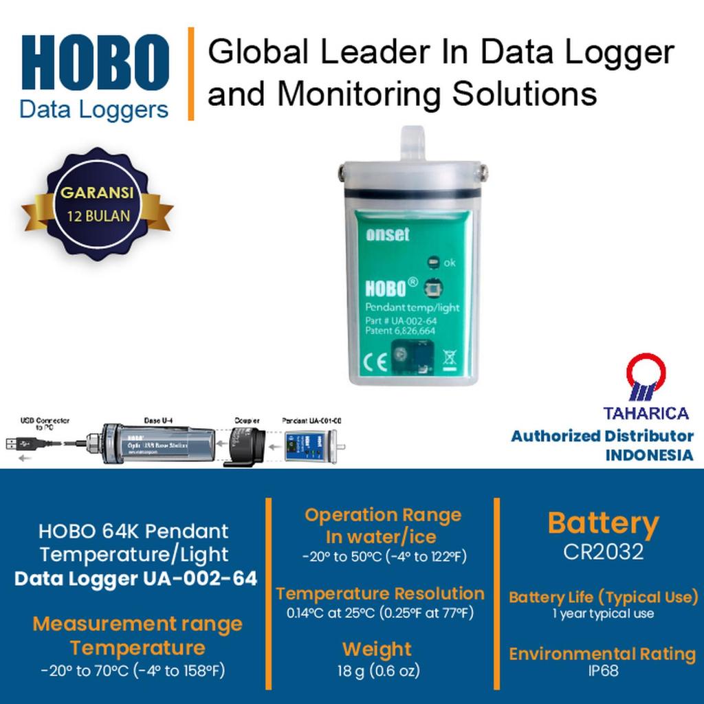 Hobo Pendant Temperature/Light Data Logger 64K