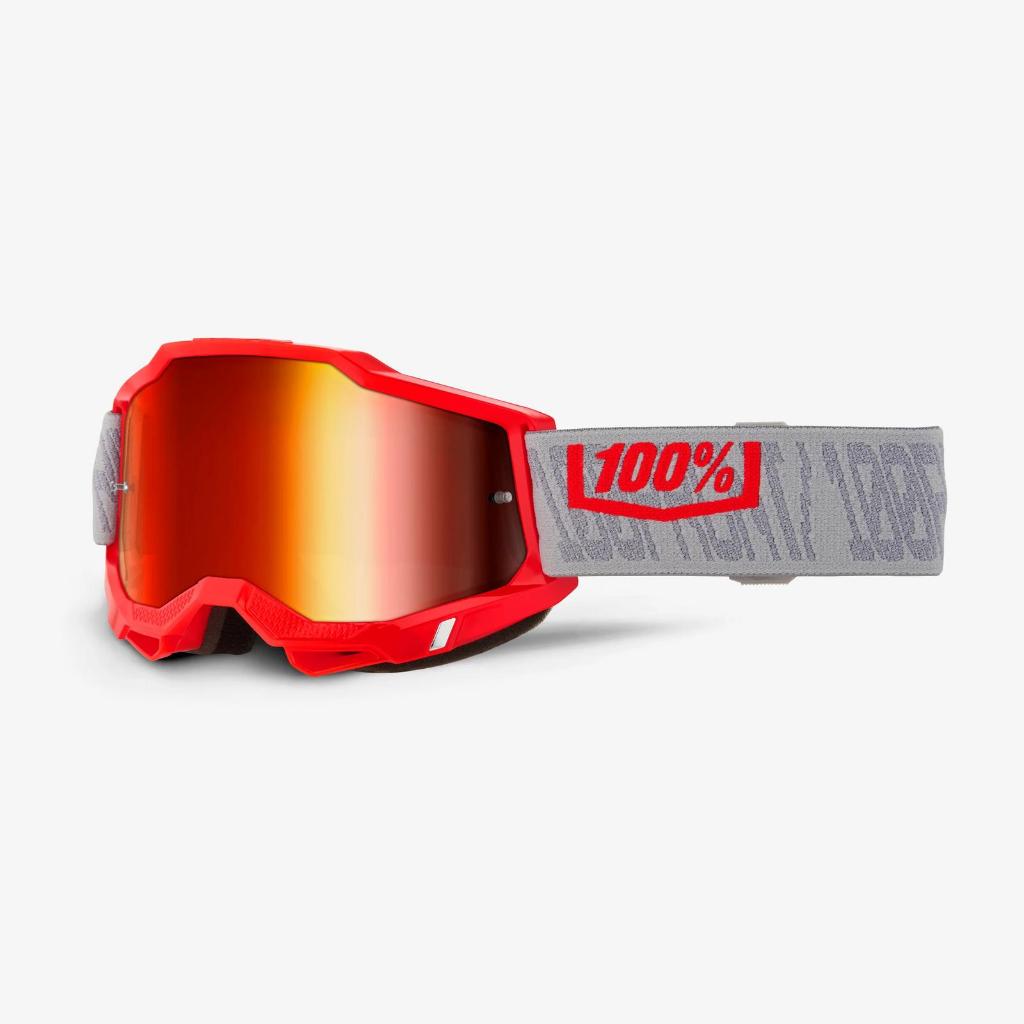 GOGGLE 100%  ACCURI2, GATORBACK (RED MIRROR)