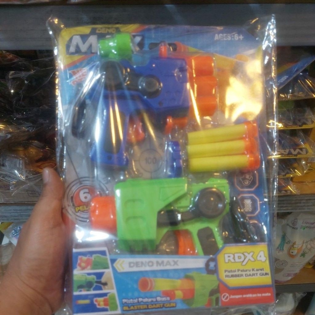 pistol mainan peluru busa deno max