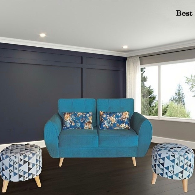 SOFA 2 SEATER BEST + 2 BH STOOL