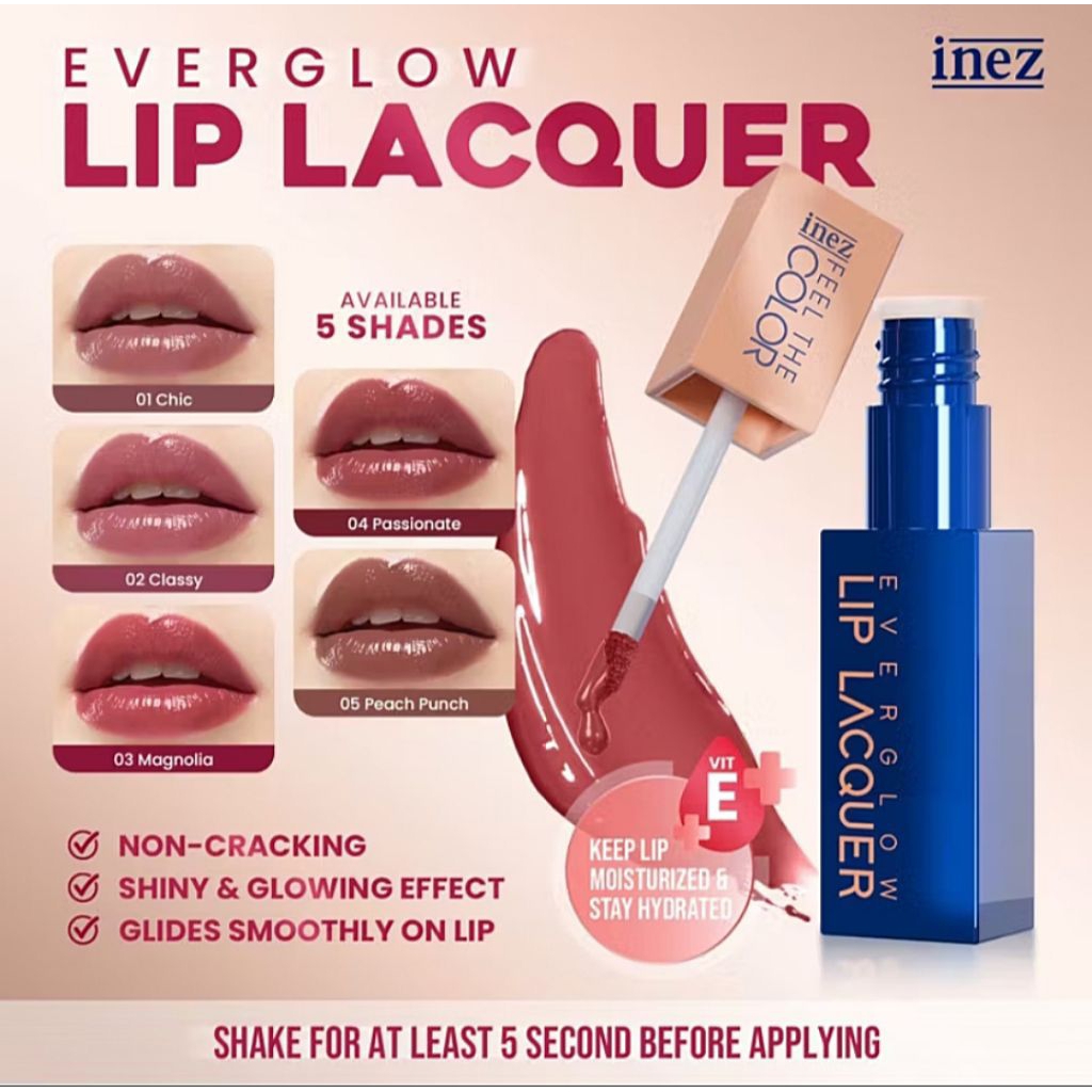 Inez Everglow Lip Lacquer || Non-Cracking || LongLasting